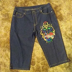 Ed Hardy ✨ True Love Jean Shorts